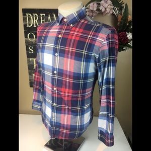J. Crew Summer Plaid Shirt By Tailorbird Medium